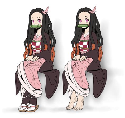 Nezuko feet - This is called the “Awakened Form”. This form increases Nezuko’s ability to fight, at the cost of having to become more demon, including the need to feed on human blood. Right now, the only way to get her back to her normal form is to have someone (in her case, Tanjiro) sing a song to her. During the duel against Hantengu, Nezuko manages ...